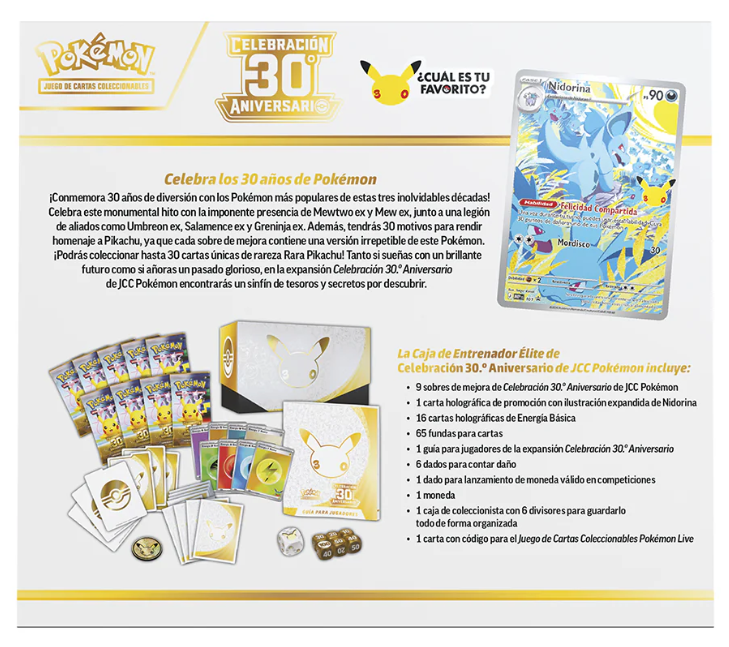 Carta promo Nidorina holográfica 30 Aniversario