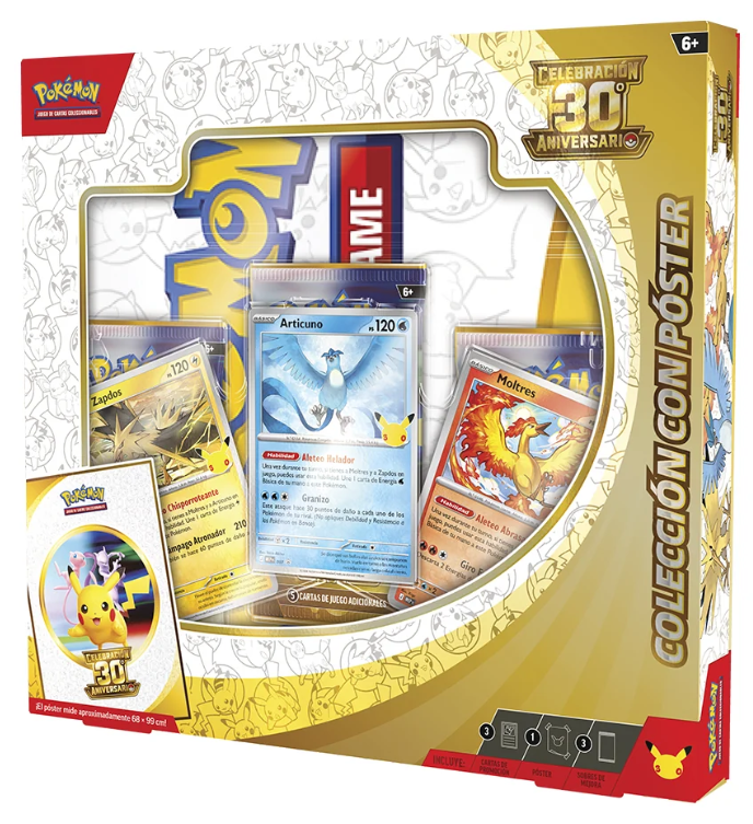 Colección con Póster 30 Aniversario Pokémon - caja frontal