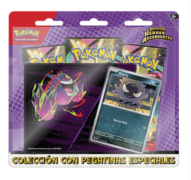 BLISTER 3 SOBRES TECH STICKER POKEMON HEROES ASCENDENTES (ESPAÑOL)