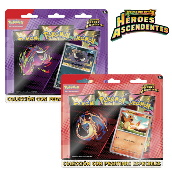 BLISTER 3 SOBRES TECH STICKER POKEMON HEROES ASCENDENTES (ESPAÑOL)