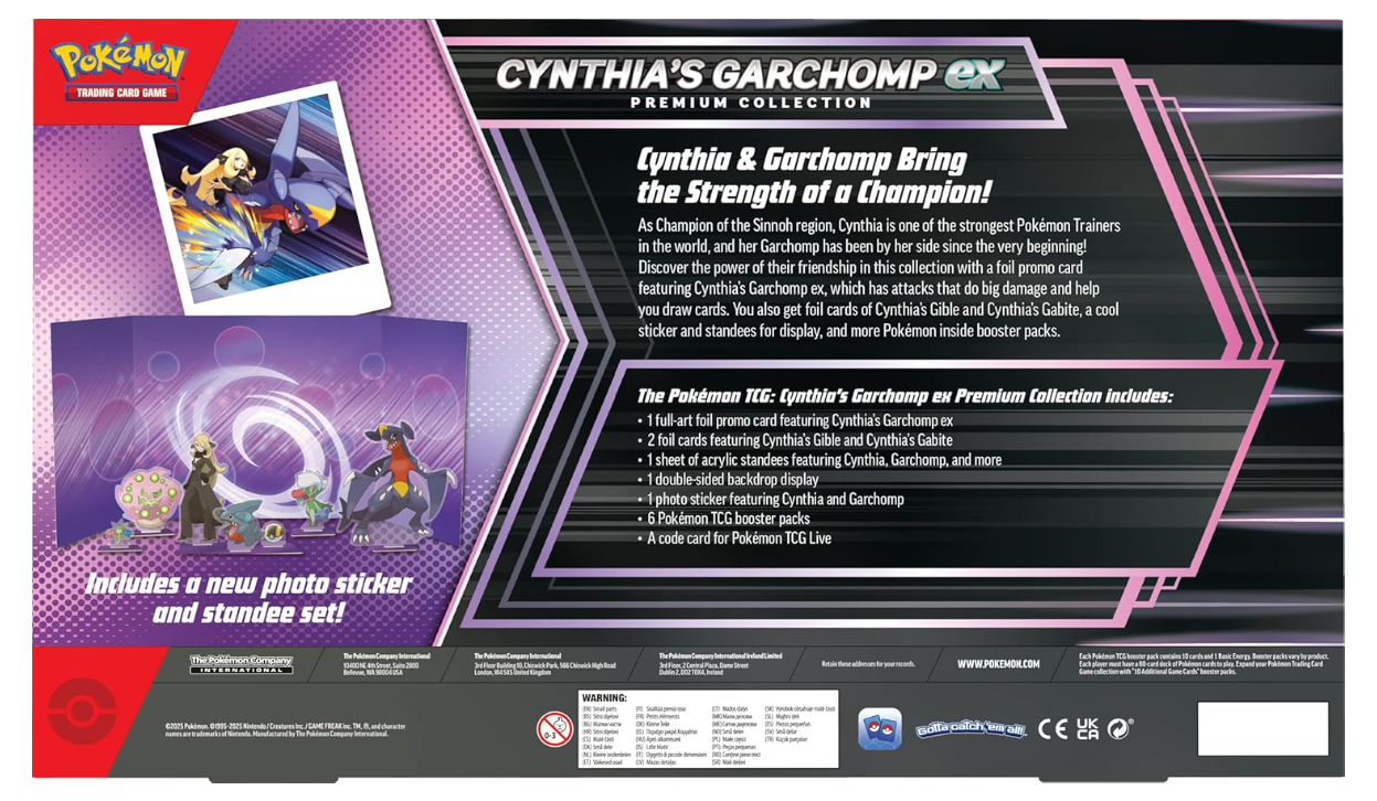 Caja Colección Premium EX Pokémon TCG: Garchomp de Cinthya ESP