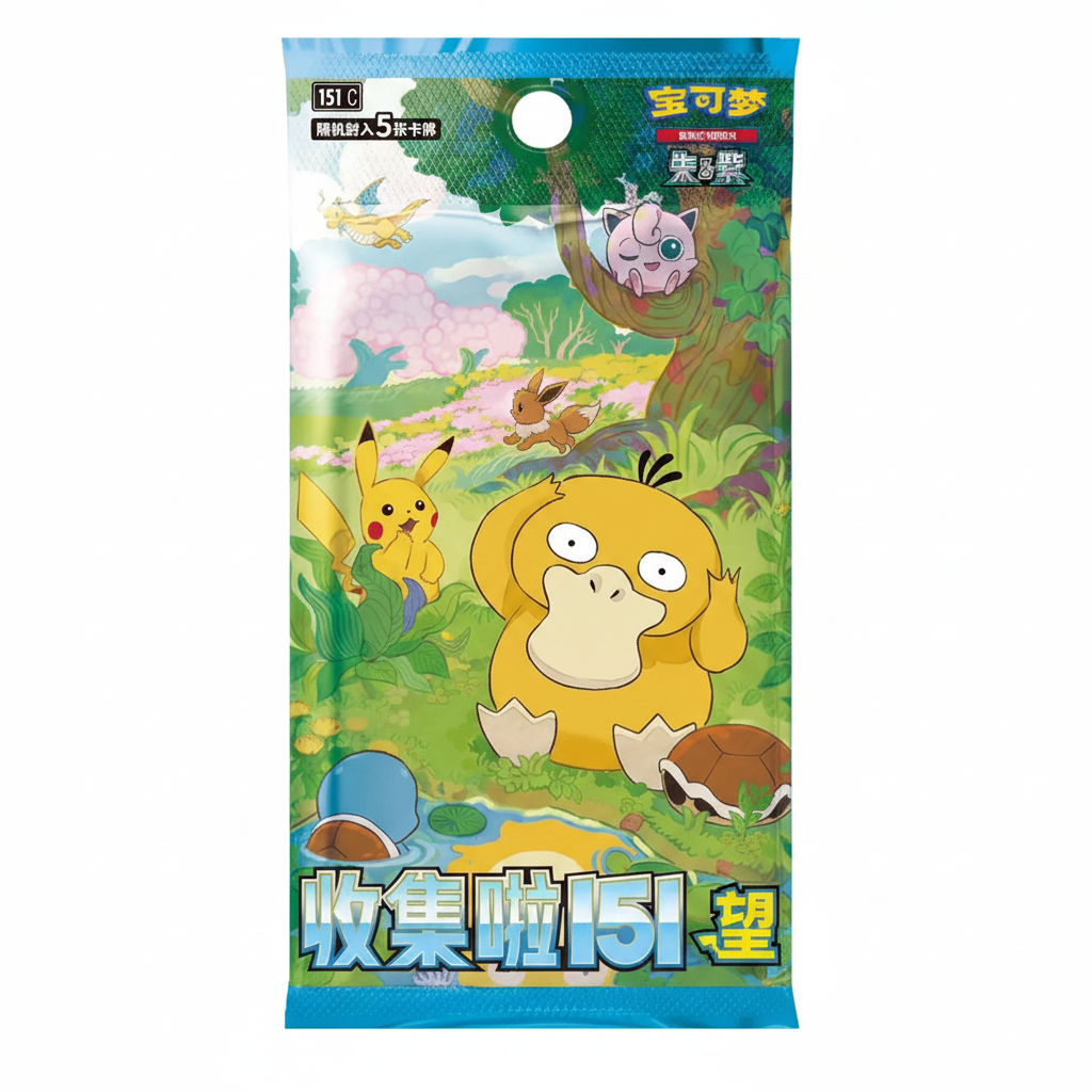 Collect 151 Hope sobre Psyduck Pikachu fondo blanco